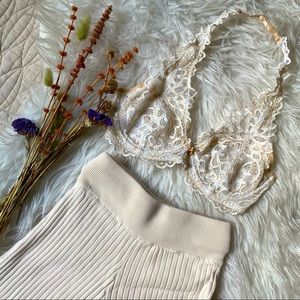 🌸 free people white lace halter bralette 🌸